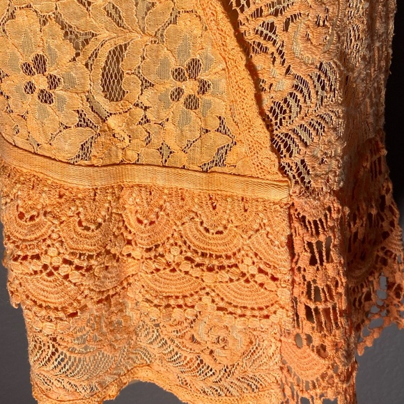 BKE - NWT - tank: orange lacy semi-sheer - Picture 11 of 16